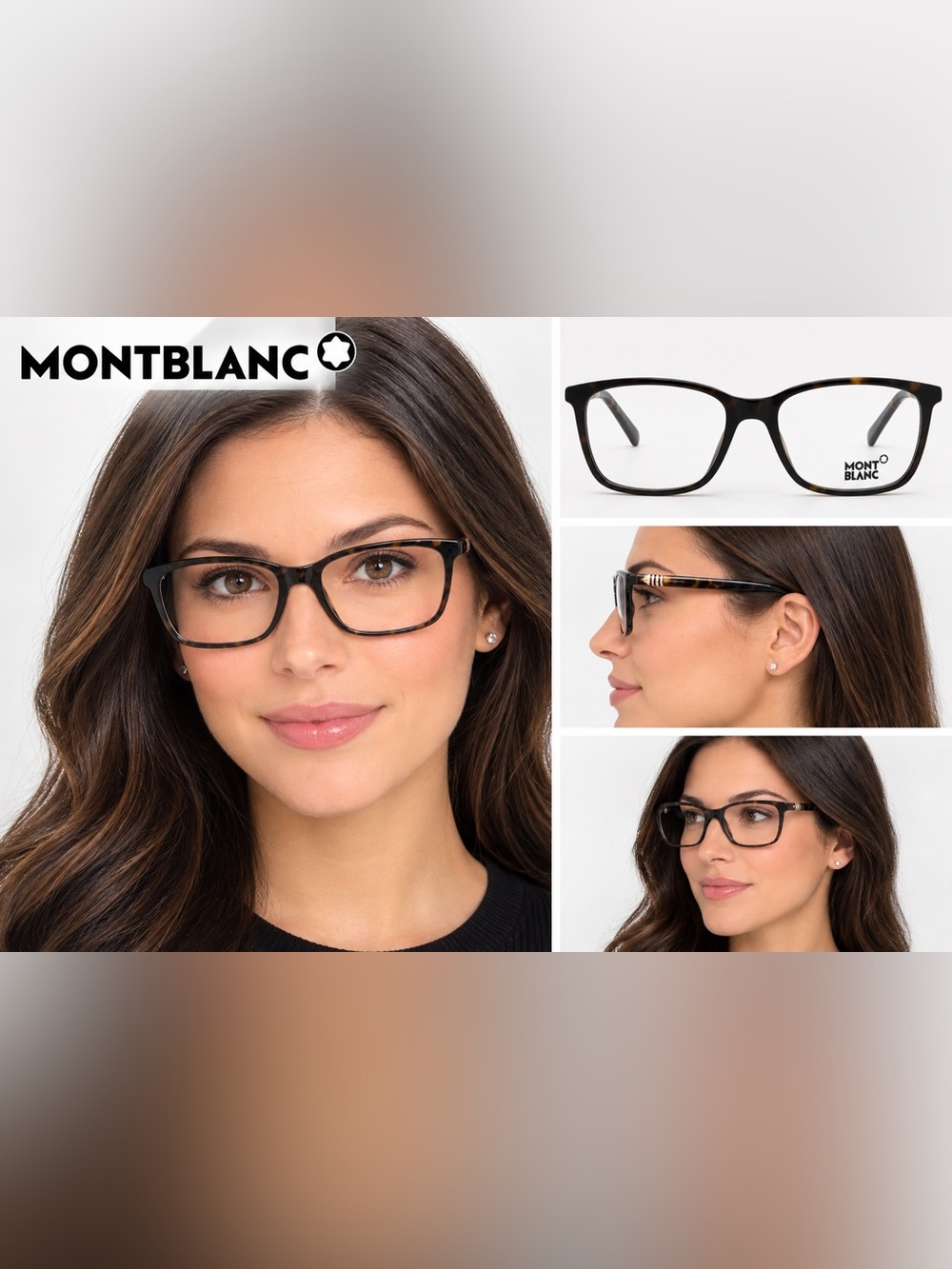 Montblanc Women's Tortoiseshell Square Glasses - Brown/Black
